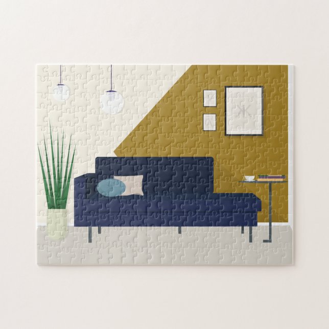 Mid Century Modern Living Room Jigsaw Puzzle (Horizontal)