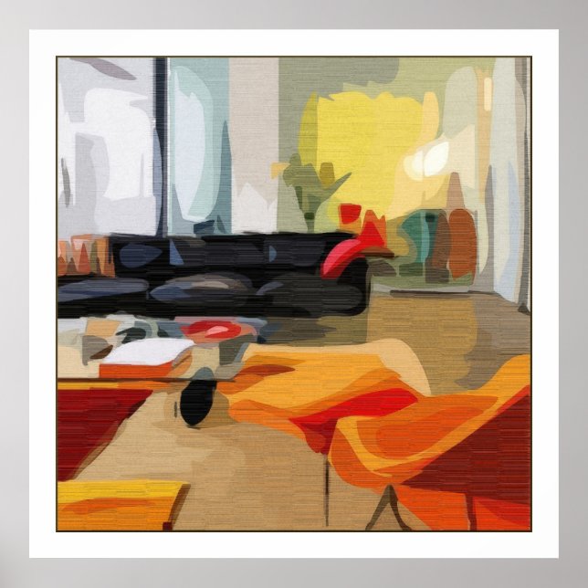 Mid Century Modern Living Room Poster (Front)