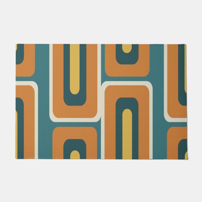 Mid Century Modern Long Rectangles Colourful 1 Doormat (Front)