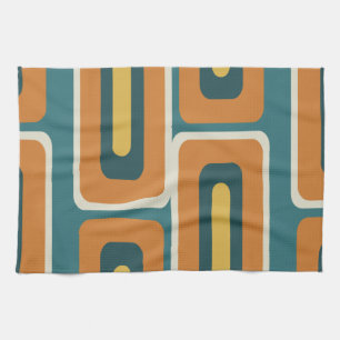 Mid Century Modern Long Rectangles Colourful 1 Tea Towel