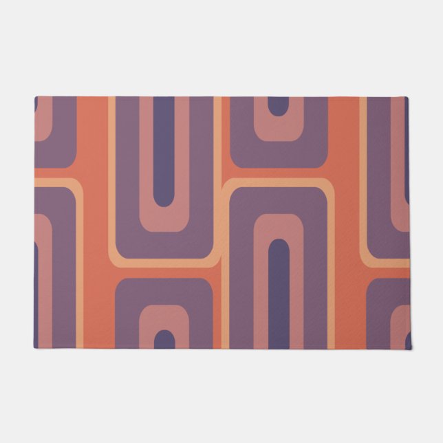 Mid Century Modern Long Rectangles Colourful 2 Doormat (Front)