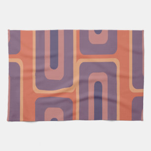 Mid Century Modern Long Rectangles Colourful 2 Tea Towel
