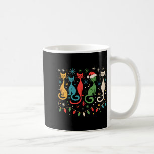 Mid Century Modern Look Cats Xmas Retro 50s 60s Coffee Mug