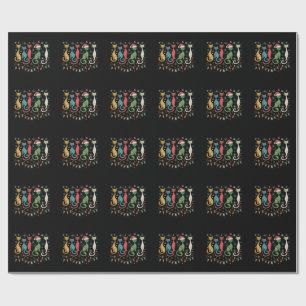 Mid Century Modern Look Cats Xmas Retro 50s 60s Wrapping Paper