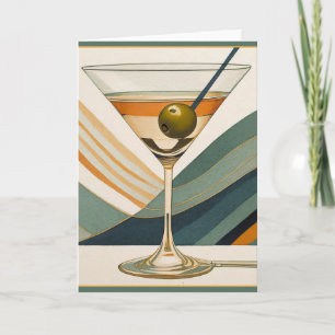 Mid Century Modern Martini Cocktail Hour Card