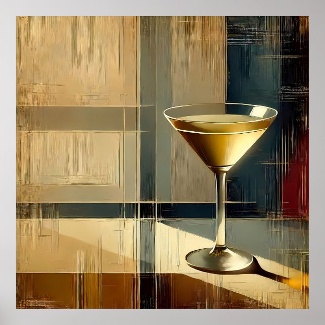 Mid Century Modern Martini in a Moonbeam Poster (Front)
