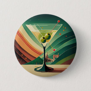 Mid Century Modern Martini Travel Cathedral View 6 Cm Round Badge