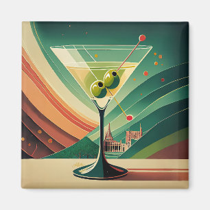 Mid Century Modern Martini Travel Cathedral View Magnet