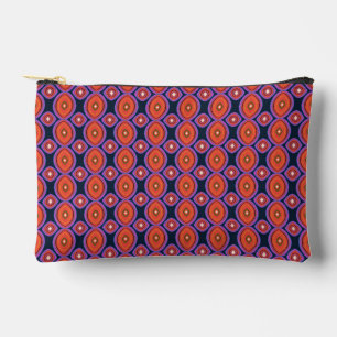 Mid Century Modern Maximalist Black Orange Purple Accessory Pouch