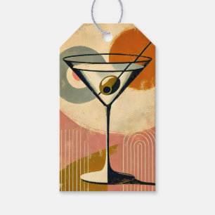 Mid Century Modern Minimalist Art Martini Gift Tags