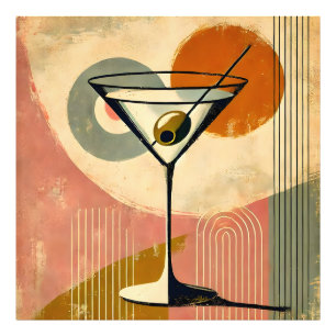 Mid Century Modern Minimalist Art Martini Photo Print