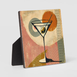 Mid Century Modern Minimalist Art Martini Plaque