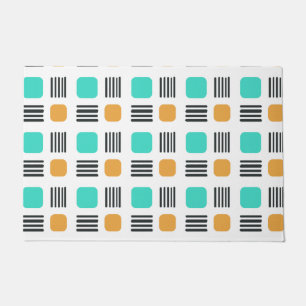 Mid Century Modern Minimalist Squares Lines Doormat