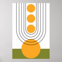 Mid Century Modern Minimalist Wall Art, Earth Tone
