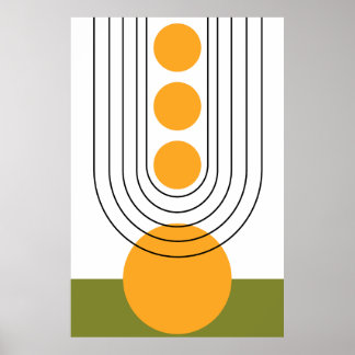 Mid Century Modern Minimalist Wall Art, Earth Tone Poster