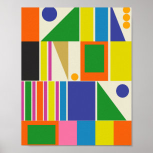 Mid Century Modern Modtastic Colourful Geometric Poster