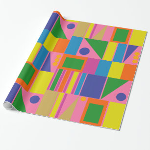 Mid Century Modern Modtastic Fun Colorful Pattern Wrapping Paper