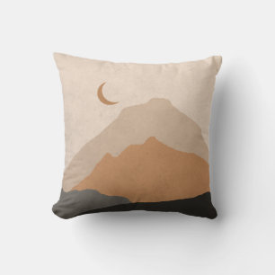 Mid Century Modern Mountains Abstract Cushion