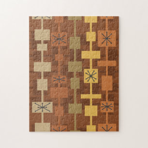 Mid Century Modern Multicolored Brown Jigsaw Puzzle