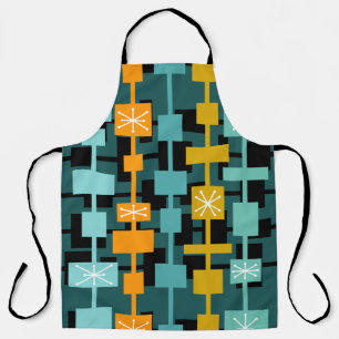 Mid Century Modern Multicolored Teal Apron