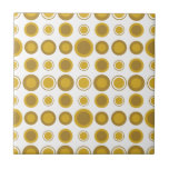 Mid-Century Modern Mustard Gold Geometric Pattern Ceramic Tile<br><div class="desc">Mid-century modern inspired design featuring vintage pattern of retro golden mustard circles on a white background. Simple, clean modern design. Create your own custom pattern by uploading a new image, or use the "contact this designer" button for help. To create your own patterned design: 1. Select personalise this template. 2....</div>