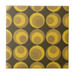 Mid-Century Modern Mustard Gold Retro Geo Pattern  Ceramic Tile<br><div class="desc">Mid-century modern inspired design featuring a seamless pattern of retro golden mustard circles on a brown background. Simple, clean modern design. Create your own custom pattern by uploading a new image, or use the "message" button to contact the designer for help. To create your own patterned design: 1. Select personalise...</div>
