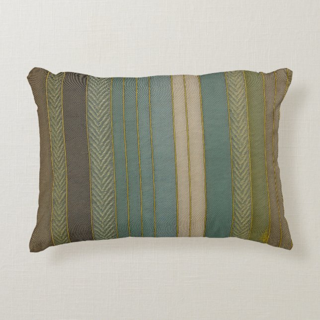 Mid Century Modern Muted Stripes Print Decorative Cushion (Front)