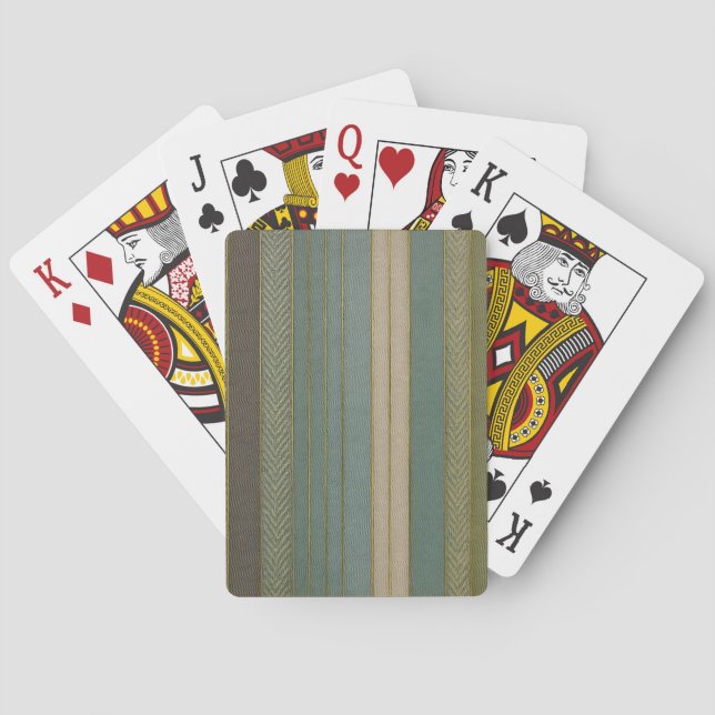 Mid Century Modern Muted Stripes Print Playing Cards (Back)