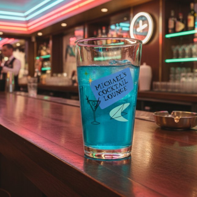 Mid Century Modern Neon Cocktail Lounge Name  Glass (Creator Uploaded)