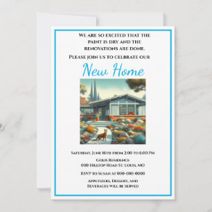 Mid Century Modern New Home Housewarming Invitation