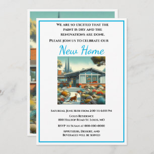 Mid Century Modern New Home Housewarming Invitation
