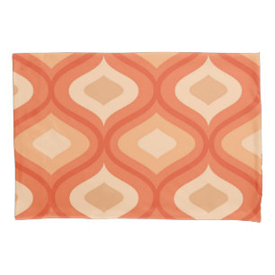 Mid century modern ogee orange and beige    pillowcase