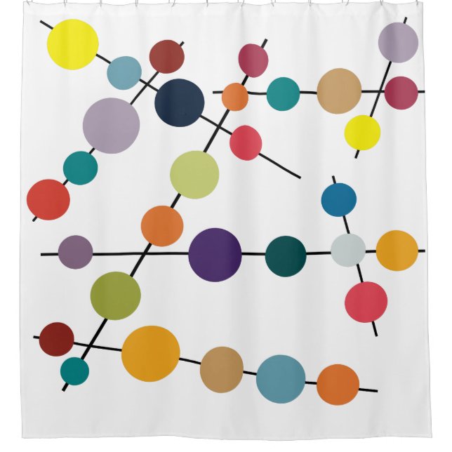 Mid-Century Modern Olives Shower Curtain (Front)