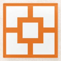 Mid Century Modern Orange and White Breeze Block