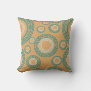 Mid Century Modern Orange Circle Cushion