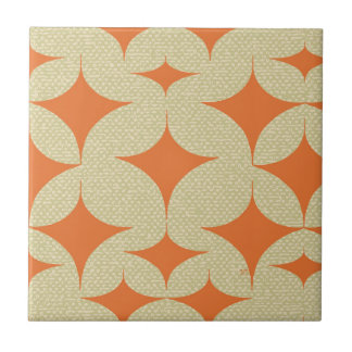 Mid Century Modern Orange Diamond Ceramic Tile