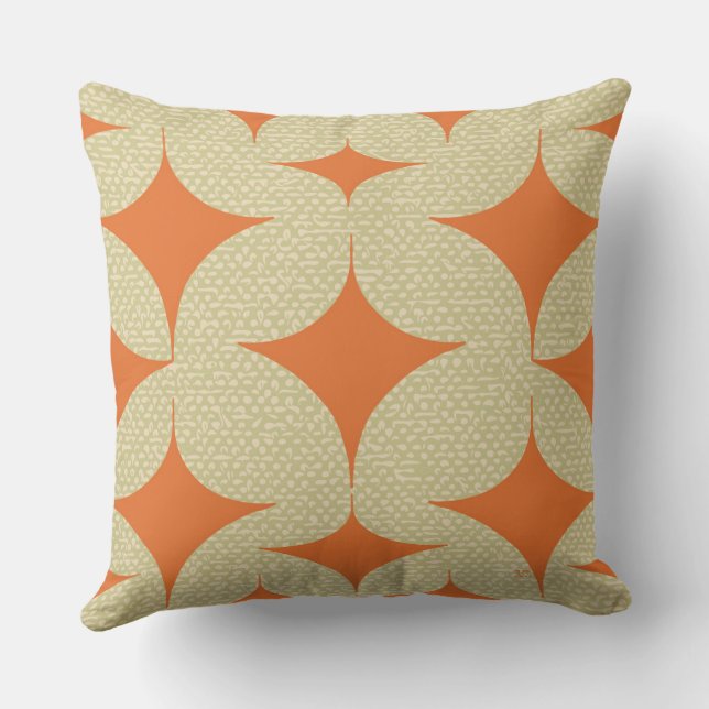 Mid Century Modern Orange Diamond Cushion (Back)