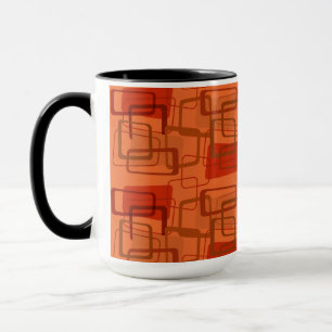 Mid Century Modern Orange Graphic Rectangles Mug