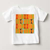 Mid Century Modern Orange Pattern Baby T-Shirt