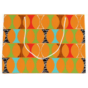 Mid Century Modern Orange Pattern Gift Bag