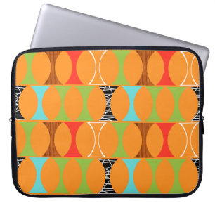 Mid Century Modern Orange Pattern Laptop Sleeve