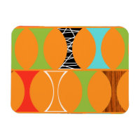Mid Century Modern Orange Pattern Magnet