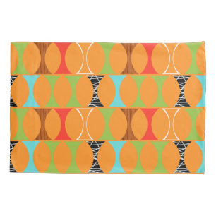 Mid Century Modern Orange Pattern Pillowcase