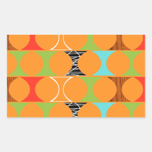 Mid Century Modern Orange Pattern Stickers