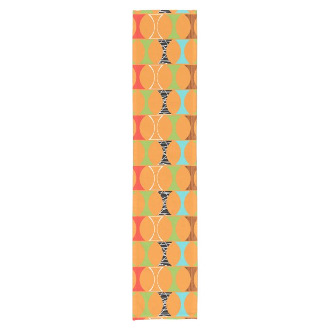 Mid Century Modern Orange Pattern Table Runner (Front)