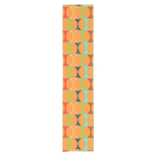 Mid Century Modern Orange Pattern Table Runner