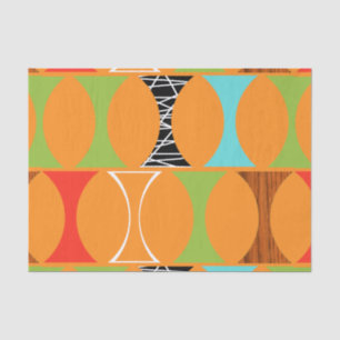 Mid Century Modern Orange Pattern Tissue Paper