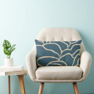 Mid Century Modern Organic Abstract Lumbar Cushion