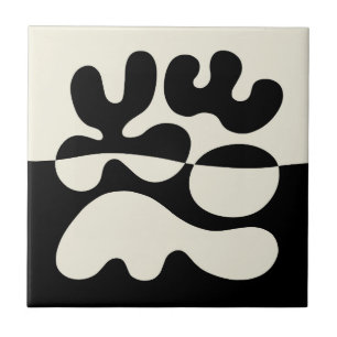 Mid Century Modern Organic Abstraction Ceramic Tile