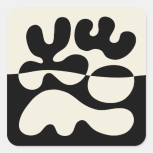 Mid Century Modern Organic Abstraction Square Sticker